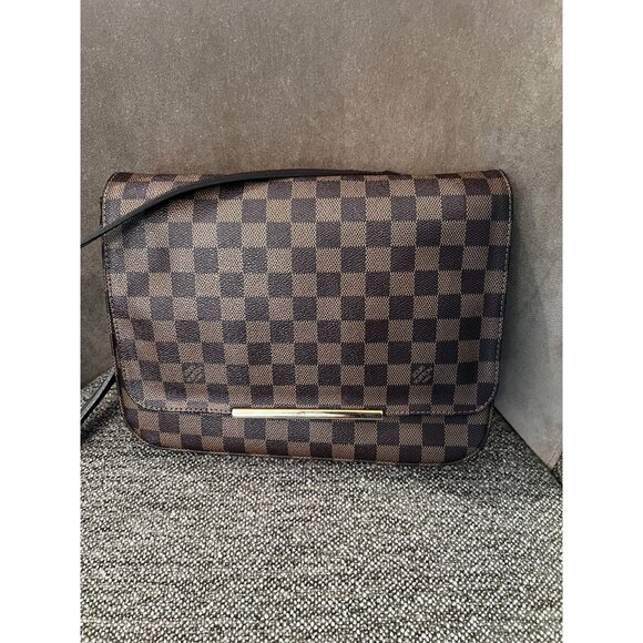 Louis Vuitton Damier Ebene Canvas Crossbody Bag With Gold Hardware & Adjustable - Picture 1 of 11